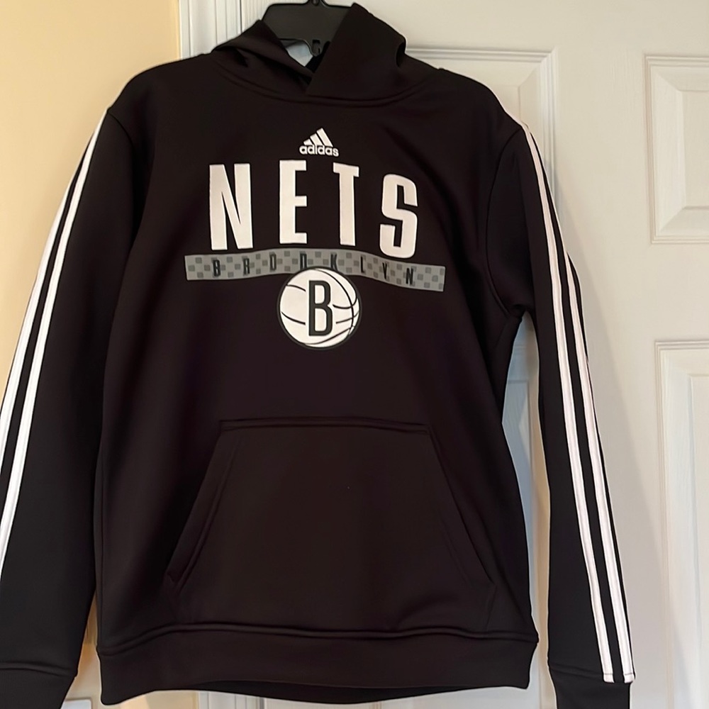 Adidas NETS Brooklyn fleece hoodie in black